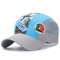 Cappellino da baseball per bambini blu e grigio con stampa drago e patch di dinosauro - Regolabile per Bambini / Grigio