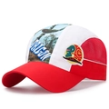 Cappellino da baseball in mesh a tre colori per ragazzi con stampa Dragon e ricamo - Regolabile per Bambini / Rosso