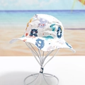 Cappello da pescatore bianco per bambini con motivi di animali colorati e tesa larga - Numeri Cartoon (Bianco)