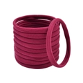 Burgundy candy color high-elastic seamless nylon hair bands in a pack of 12 pieces - Burgundy