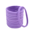 Set of thick purple nylon seamless hair ties with high elasticity on white background - Purple