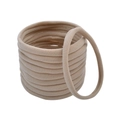 Set of 12 beige nylon hair ties with high elasticity and seamless knitted texture - Nude