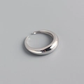 Minimalist S925 sterling silver open ring with a polished finish and sleek curved design - 925 Silver (Adjustable) / White Gold