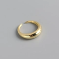 Minimalist S925 sterling silver open ring with polished golden finish and teardrop shape - 925 Silver (Adjustable) / Gold