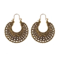 Bohemian vintage hollow carved semi-circle earrings in retro bronze gold finish - Ancient Gold (01 Ancient Gold 3568)