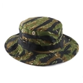 Tactical boonie hat in tiger stripe camouflage with mesh vents and chin strap - One Size / Tiger Stripe Camo
