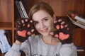 Winter cartoon plush cat paw fingerless gloves in brown with pink soft padded palm design - Dark Coffee