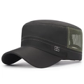 Berretto militare piatto grigio ad asciugatura rapida con rete e decorazione metallica 95 - Regolabile / Verde Militare