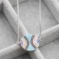 Halskette mit Evil Eye Anhänger, blauen Zirkonia Steinen in einer Schmuckschachtel - Silber/Böser Blick 2