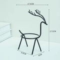 Supporto in metallo nero minimalista a forma di renna con finitura opaca per casa - Supporto per Cervo Nero (Senza Posacenere)