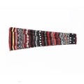 Bohemian wide sports headband featuring ethnic geometric patterns in red and black - Red Black Ethnic Boho