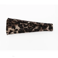 Elastic leopard print sports yoga headband in brown and black animal pattern - Dark Brown Leopard
