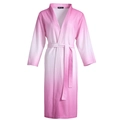 Albornoz de punto gofrado degradado rosa para mujer con cuello en V y tejido suave - M / Rosa Degradado