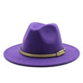 Dettaglio cappello fedora viola con fascia dorata glitterata e fibbia in metallo - Viola / M(56-58cm)