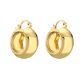 Elegante Creolen mit 14K Vergoldung und geometrischen Zirkoniasteinen für Damen - Minimalistischer Glatter Creolen-Stil (CE00141YH)