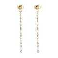 Bohemian gold tassel drop earrings with white bead accents for women stylish jewelry - Gold White Bead Style (KE109148-Z)