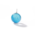 Dettaglio del ciondolo a galassia in vetro con sfera blu e filo d'argento avvolto - 4# Blu Azzurro Puro