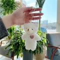 White Bear With Golden Buckle & Pink Heart
