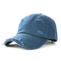 Nz Ripped Baseball Cap - Smoky Blue / Adjustable