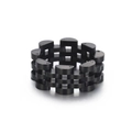 Anillo de acero inoxidable negro con diseño de eslabones y acabado mate para hombre y mujer - US 6 / Negro