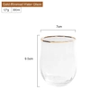 Elegant 300ml gold-rimmed glass water cup with a rounded shape and 9.5cm height - Gold Rim Water Glass