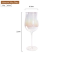 Iridescent tulip red wine glass 400ml with vertical ribs and crystal luster finish - Iridescent Wine Glass