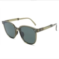 Gafas de sol plegables de gran tamaño con montura verde oliva y lentes grises polarizados - Verde Espacial Polarizado con Almohadillas (2ª Generación)