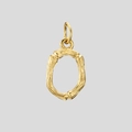 Collier avec pendentif lettre en acier inoxydable doré et texture de bambou élégante - Or-O