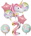 Unicorn 2nd birthday balloon set with pink star, gradient number 2 and foil balloons - Unicorn Set for 2nd Birthday