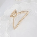 Elegant gold metal shark hair clip with a geometric hollow triangle design and smooth finish - 62# Medium Gold Fan Claw Clip / Medium