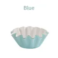 Moldes de papel azul para cupcakes con forma de flor y bordes ondulados para hornear - 50 Piezas / Azul