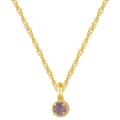 Collana a catena a corda dorata con ciondolo tondo con pietra portafortuna viola - Giugno