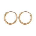 Orecchini a cerchio minimalisti in finitura oro 18 carats con superficie lucida - Diametro 1,2 cm / Oro