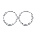 Paio di orecchini a cerchio in argento minimalisti con finitura metallica lucida - Diametro 1,2 cm / Argento