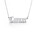 Silver gothic Cancer zodiac necklace made of stainless steel with a fine O-chain link - Cancer