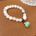 Natural Stone Lotus Pod Pendant Bracelet