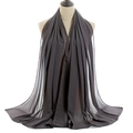 Deep grey pearl chiffon hijab scarf for women displayed on a mannequin for styling - Dark Grey