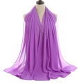 Detail of purple breathable chiffon shawl on mannequin showing texture and drape - Purple