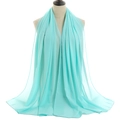Mint green pearl chiffon long headscarf for women with lightweight breathable drape - Mint Green