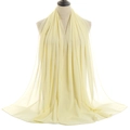Pale yellow pearl chiffon scarf with soft drape and lightweight translucent texture - Light Yellow