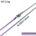 Rainbow snake bone chain necklace in stainless steel 450x1.6mm with lobster clasp - 1.6mm Wide Rainbow Style (KN107933-Z)