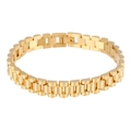 Pulsera clásica para hombre de acero dorado estilo correa de reloj con cierre - Pulsera 21cm / Dorado