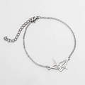 Bracciale minimalista in acciaio inossidabile con pendente a gru origami in tonalità argento - Color Acciaio