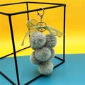 Simpatico portachiavi a uva in peluche grigio-verde con fiocco in pizzo per borsa - Verde