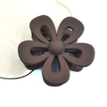 Matte brown flower hair claw clip in a minimalist 5-petal resin design for women - Large Hollow Flower Style / Coffee