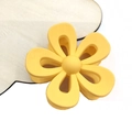 Large matte yellow flower hair claw clip with frosted texture and five-petal design - Large Hollow Flower Style / Yellow
