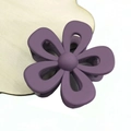 Purple matte flower hair claw clip with hollow five-petal design for daily styling - Large Hollow Flower Style / Purple