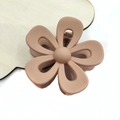 Matte finish large flower hair claw clip in dusty pink for elegant ponytail styling - Large Hollow Flower Style / Milk Coffee