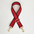 Adjustable 3.8cm red nylon shoulder strap with gold hardware for crossbody bags - Red / Silver Hardware