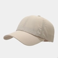 Detail of breathable laser-cut vents on lightweight beige quick-dry baseball cap - Adjustable / Beige